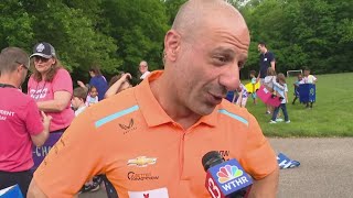 Tony Kanaan waves flag for Washington Township students Kindy 500 [upl. by Lain896]