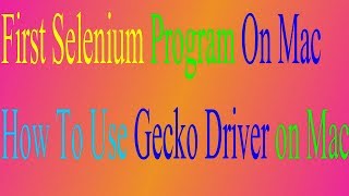 how to use geckodriver on mac machine [upl. by Ahsini]