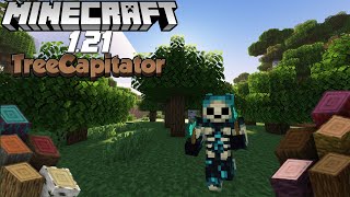 Minecraft Java 121 Treecapitator Data Pack and Falling Tress Mod ShowcaseTutorial [upl. by Assirak]