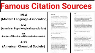 citation style for avoiding Plagiarism  MLA  MPA IEEE  ACS Expository writing [upl. by Shina]