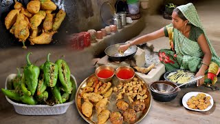 Gujarat Style Mirchi Bhajiya  Mirchi Pakoda Recipe  Green Chili Vada Recipe [upl. by Krakow]