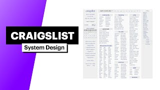 System Design Craigslist [upl. by Hedvah933]