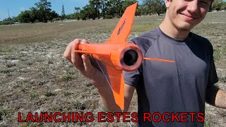 Launching Estes Model Rockets March 2023 rocket [upl. by Rodgiva524]