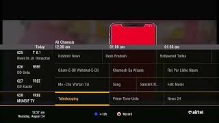 Airtel digital tv channel list with channel number [upl. by Telrats232]