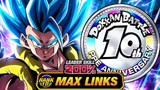 GAME CHANGER 10TH ANNIVERSARY BUFFS LEVEL 10 LINKS 100 EZA LR STR GOGETA BLUE DBZ Dokkan Battle [upl. by Nyleuqcaj]