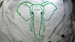 Elefant embroidery design Zig zag sewing machine [upl. by Mace578]