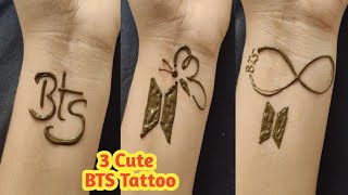 Top 3 Cute Tattoos Henna Design BTS Tattoo NishaMehindiArt [upl. by Delija]