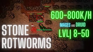 MAGES LVL 850 STONE ROTWORMS  500800kh XP  MEDIVIA online [upl. by Dnalrag]