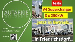 Tesla  neuer V4 Supercharger in Betrieb Friedrichsdorf an der A5  Autarkie  Folge 364 tesla [upl. by Elakram20]