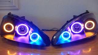 2005  2006 Acura RSX Headlight RGB LED Halo Projector Headlights [upl. by Garwin]