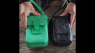 Unboxing Louis Vuitton S Lock Vertical Wearable Wallet Taurillon Green Leather louisvuitton [upl. by Kahcztiy]