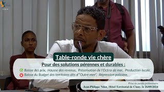 Tableronde vie chère  Pour des solutions pérennes et durables [upl. by Enneira578]