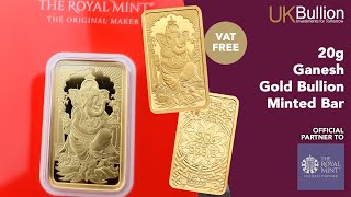 20g Ganesh Gold Bullion Minted Bar  A perfect gift [upl. by Alehcim449]