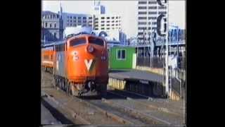 11 VLine action at Spencer street in the early 1990s [upl. by Cressida913]