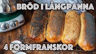 Bröd i långpanna  Fyra formfranskor på en gång [upl. by Helbonia]