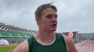 Gatlin Bair Talks About His Epic 200m Win at Oregon Relays [upl. by Ethelin950]