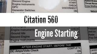 Citation 560  Engine Starting Procedures [upl. by Ahtnammas]