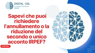 Annullamento o riduzione del secondo o unico acconto IRPEF e o cedolare secca Possibile [upl. by Hermy210]