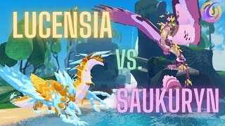 LUCENSIA VS SAUKURYN Creatures of Sonaria [upl. by Odoric]