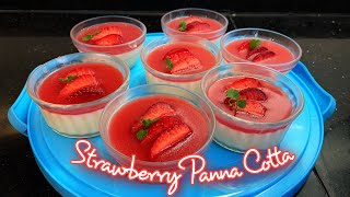 Strawberry Panna Cotta  easy dessert recipe pannacotta strawberrypanncotta easydessert [upl. by Nicolas]