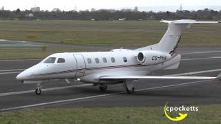 NetJets Phenom 300 CSPHA  Landing  Close up  Powerful Take off  Gloucestershire Airport [upl. by Cousins238]