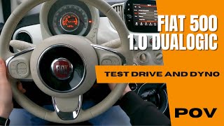 Fiat 500 2020 12 69HP Dualogic  4K POV Test Drive  Dyno test  Weighing  Acceleration  ASMR [upl. by Zeret]