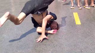 Songkran Festival BBoy สงกรานต์ ปี 57โชว์ BBoy กลางเมือง จพัทลุง [upl. by Dworman]