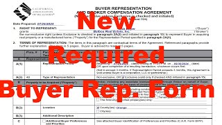 NEW 2024  Buyer Representation and Broker Compensation Agreement  CAR Form BRBC Required August 17 [upl. by Llenram]