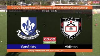 Sarsfields v Midleton  Cork Premier Senior Hurling Championship [upl. by Thurber956]