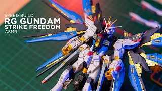 RG STRIKE FREEDOM Speed build  NOOB builds his first RG GUNDAM  ASMR [upl. by Attenahs]