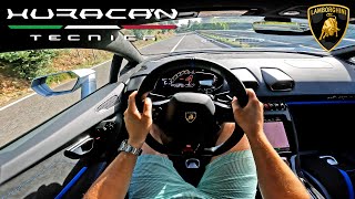 Lamborghini Huracan Tecnica gets chased on PERFECT ROAD [upl. by Akimad261]