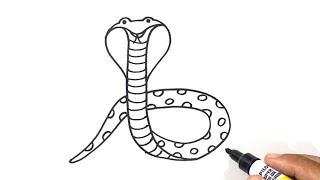 How to draw a Snake Easy Step by step for kids [upl. by Aleek643]