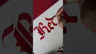 Amazing calligraphy Gothic lettering red calligraphy handwriting lettering gothics [upl. by Hecht676]