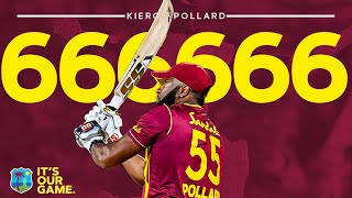 Kieron Pollard HITS Six Sixes in an Over  West Indies vs Sri Lanka  1st CG Insurance T20I [upl. by Atisor]