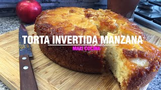 TORTA INVERTIDA DE MANZANA CON ACEITE FACIL Y ECONOMICA [upl. by Treve238]