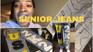 DIY SENIOR JEANS  I PUT LETTERS ON MY JEANS [upl. by Renard]