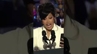 Oh Lord Cardi B speech at Kamala Harris rally endorses her and slams Donald Trump in 2024 Election [upl. by Olfe]