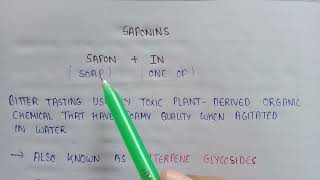 what are saponins  saponins in pharmacognosy  triterpene glycosides pharmacognosy [upl. by Elsey233]