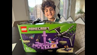 Part 4 LEGO Minecraft The Ender Dragon and End Ship 21264 Speed Build Review [upl. by Rairb]