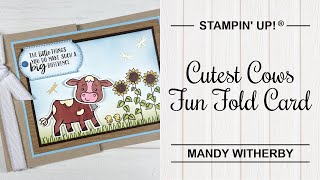 Cutest Cows Fun Fold Card  ZFold Card  Stampin Up® [upl. by Aiouqes918]