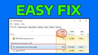 Antimalware Service Executable High CPU Usage MsmpengExe  How To Fix [upl. by Wadesworth]