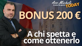 BONUS 200 Euro  A chi spetta e Come Ottenerlo [upl. by Mlohsihc]