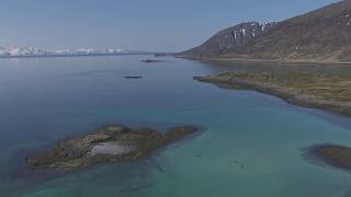 Bårdforden Seiland Sørøya Vatnhamna Øyfjordholmen  Flying Over Norway [upl. by Novihs666]