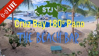 The Beach Bar Panorama 180º Cruz Bay Beach Cam [upl. by Eenat]