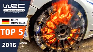 WRC Rallye Deutschland 2016  Top 5 Highlights with CRASHES BIG DRIFT and FIRE [upl. by Asimaj]