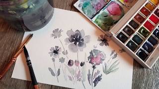 ASMR  relaxing watercolor painting  No talking [upl. by Schnurr]