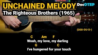 Unchained Melody  The Righteous Brothers 1965 Easy Guitar Chords Tutorial with Lyrics [upl. by Elman]