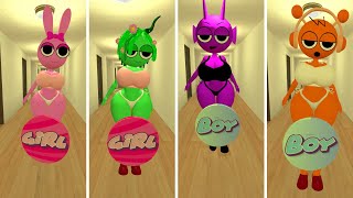 GIRLS VS BOYS MISTERY NEW BOXES Luminal Hotel SPRUNKI FAMILY SONG in Garrys MOD [upl. by Nalced643]