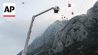 Cable car accident in Turkey leaves 1 dead 7 injured [upl. by Atikim]