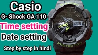 casio GShock GA 110 watch time seting in hindiG Shock ghadi ka time aise set karne [upl. by Uamak302]